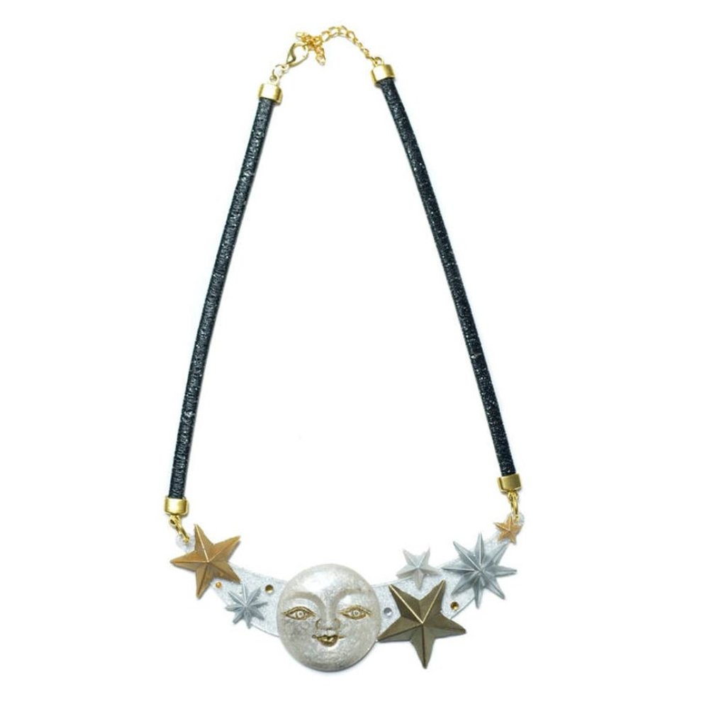 Laliblue Art deco moon & stars Necklace